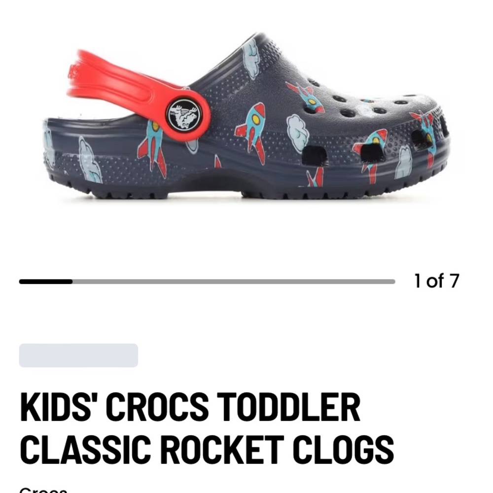 KIDS' CROCS TODDLER CLASSIC ROCKET CLOGS